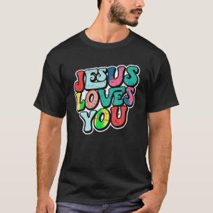 Jesus Lieben Sie Retro Vintag Groovy Stil Männer W T-Shirt