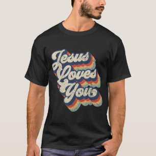 Jesus Lieben Sie Retro Vintag Style Grafik Design T-Shirt