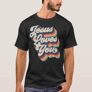 Jesus Lieben Sie Retro Vintag Style Grafik Design T-Shirt