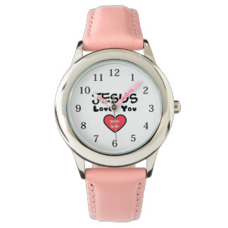 Jesus Lieben Sie Rotes Herz Zahlen Armbanduhr