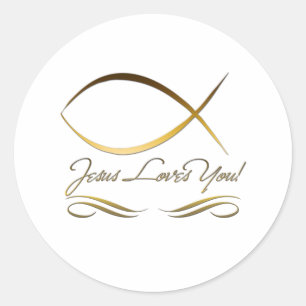 Jesus Lieben Sie Runder Aufkleber