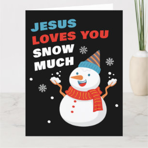 Jesus Lieben Sie Schnee viel Christliche Weihnacht Dankeskarte