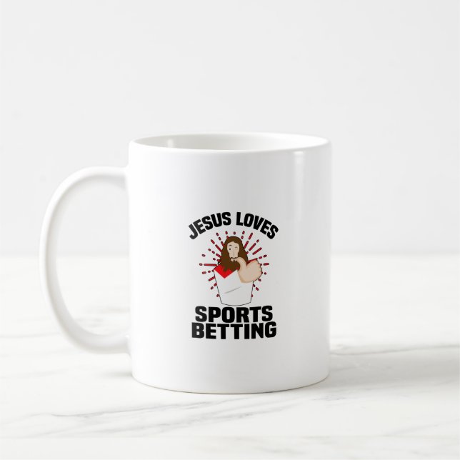 Jesus Lieben Sportwetten Glücksspiel Christ Gesche Kaffeetasse (Links)
