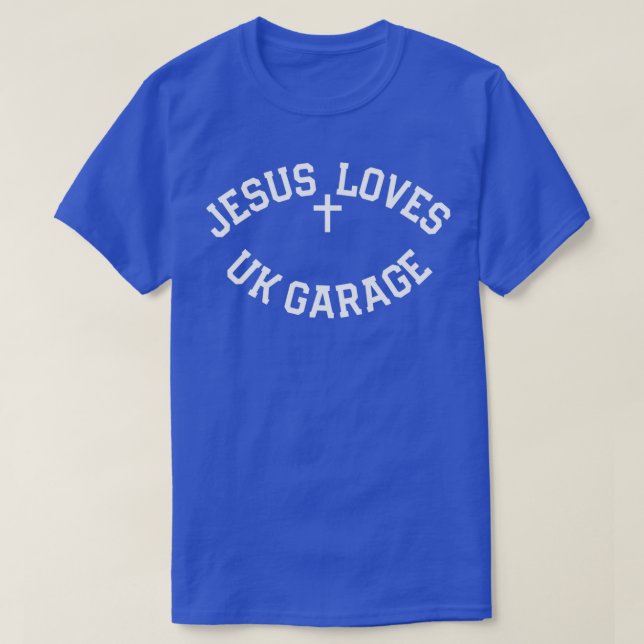 Jesus Lieben UK Garage Slogan Black T-Shirt (Design vorne)