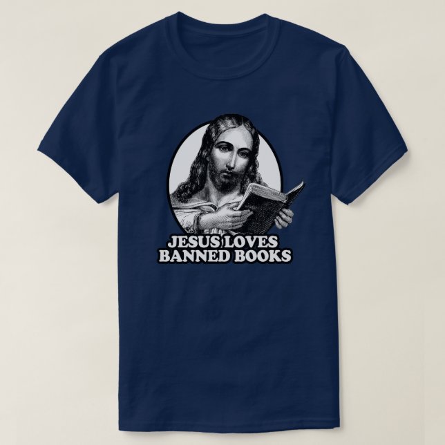 Jesus-Lieben verboten Bücher T-Shirt (Design vorne)