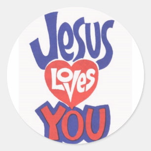 JESUS-LIEBEN-YOU-Stickers Runder Aufkleber