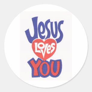 JESUS-LIEBEN-YOU-Stickers Runder Aufkleber