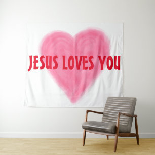 JESUS LIEBEN YOU Tapestry Wandteppich