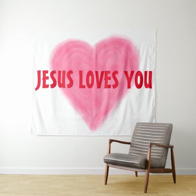 JESUS LIEBEN YOU Tapestry Wandteppich (Beispiel (Horizontal))