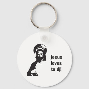 Jesus Lieben zu DJ - DJing Disk Jockey Music Schlüsselanhänger