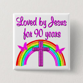 JESUS LIEBT 90. GEBURTSTAG BUTTON