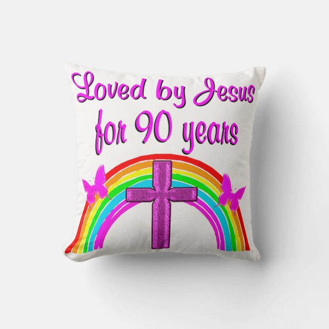 JESUS LIEBT 90. GEBURTSTAG KISSEN (Vorderseite)