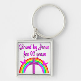 JESUS LIEBT 90. GEBURTSTAG SCHLÜSSELANHÄNGER