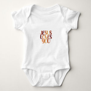 Jesus liebt christliches Typografie-Design Baby Strampler