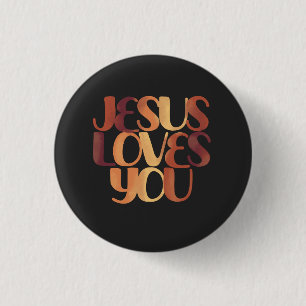 Jesus liebt christliches Typografie-Design  Button