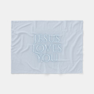 Jesus liebt christliches Typografie-Design Fleecedecke