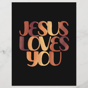 Jesus liebt christliches Typografie-Design  Flyer