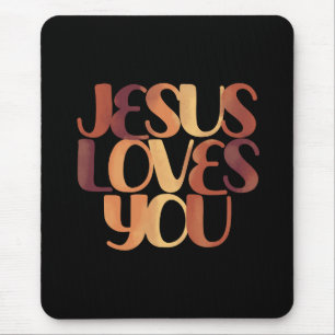 Jesus liebt christliches Typografie-Design  Mousepad