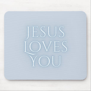 Jesus liebt christliches Typografie-Design Mousepad