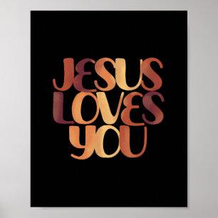 Jesus liebt christliches Typografie-Design  Poster