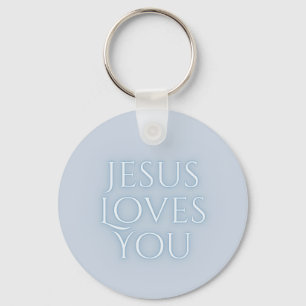 Jesus liebt christliches Typografie-Design  Schlüsselanhänger