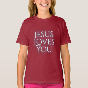 Jesus liebt christliches Typografie-Design T-Shirt