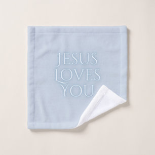 Jesus liebt christliches Typografie-Design Waschlappen