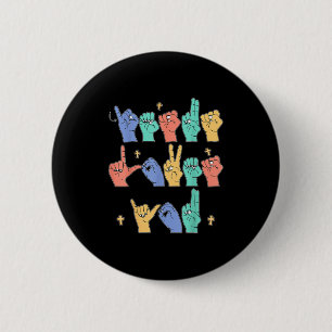 Jesus liebt dich Asl Christliches Jesus Kleinkind  Button