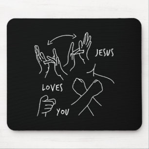 Jesus liebt dich Asl Gebärdensprache Christlich  Mousepad
