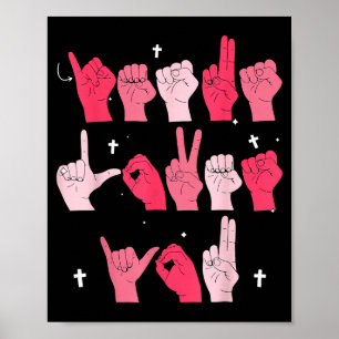Jesus liebt dich Asl Gebärdensprache Christliches Poster