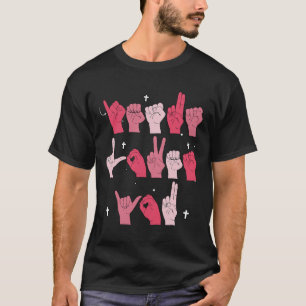 Jesus liebt dich Asl Gebärdensprache christliches T-Shirt