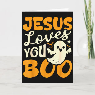 Jesus liebt dich Boo Christliches Halloween-Gespen Karte