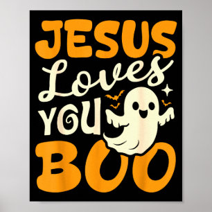 Jesus liebt dich Boo christliches Halloween-Gespen Poster