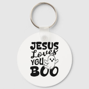 Jesus liebt dich Boo christliches Halloween-Gespen Schlüsselanhänger