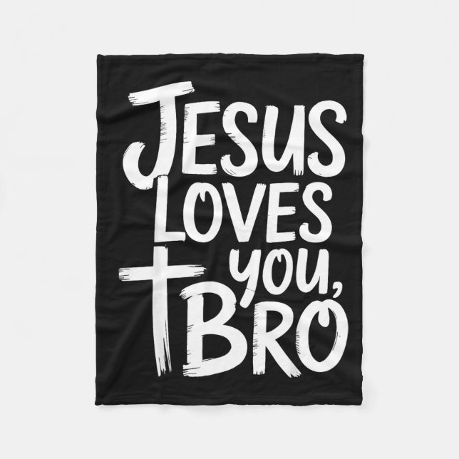 Jesus liebt dich Bruder Christlich religiös  Fleecedecke (Vorderseite)