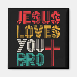 Jesus liebt dich Bruder Christlicher Glaube Retro- Magnet