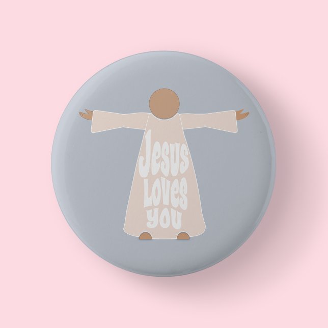 Jesus liebt dich Christliche Einheitswoche Button (Jesus Loves You)