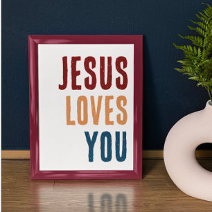 Jesus liebt dich christliche Wandkunst Poster