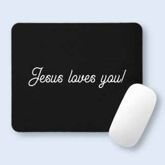 Jesus liebt dich! | Coole moderne Schriftgestaltun Mousepad