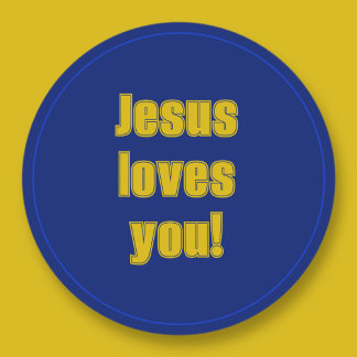 Jesus liebt dich (einen Namen einfügen oder lösche Runder Aufkleber