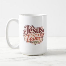 Jesus liebt dich französisches christliches Gesche Kaffeetasse