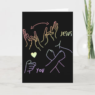 Jesus liebt dich Gebärdensprache Christlicher Glau Karte