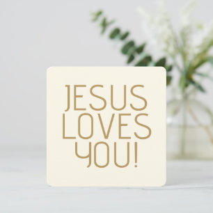 Jesus liebt dich Golden beige und braun