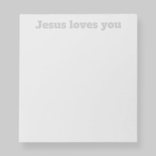 Jesus liebt dich   Grau & Hellgrau Notizblock