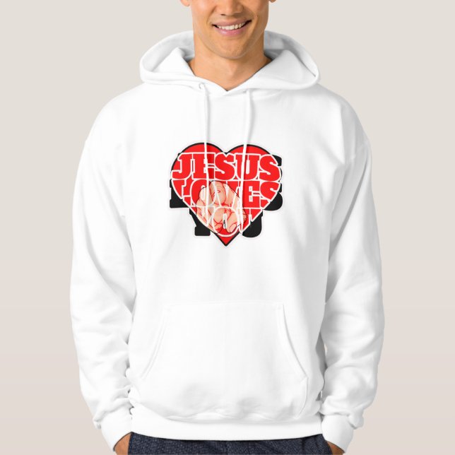 Jesus liebt dich - Inspirierender christlicher Gla Hoodie (Vorderseite)