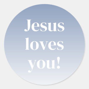Jesus liebt dich! Jede Ombre-Farbe Runder Aufkleber