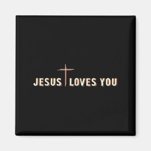 Jesus liebt dich Kreuz Gott Christliches Grafik Magnet