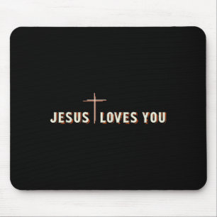 Jesus liebt dich Kreuz Gott christliches Grafik Mousepad