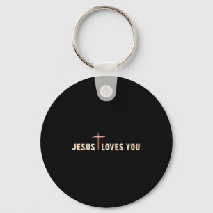 Jesus liebt dich Kreuz Gott Christliches Grafikdes Schlüsselanhänger