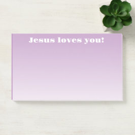 Jesus liebt dich! | lila Ombre Post-it Klebezettel